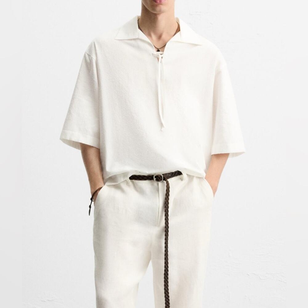 Nwt- Zara Man- Boucle textured shirt- Small